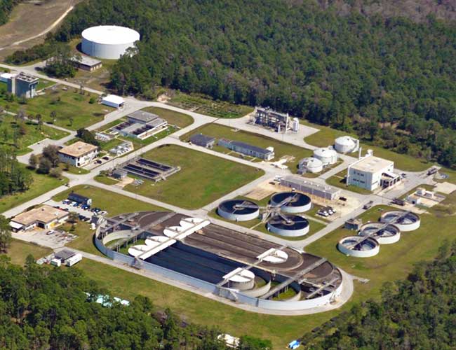 Daytona FL wastewater storage tanks.