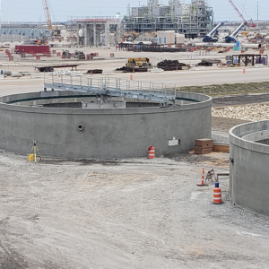 Fire water, wastewater storage tank