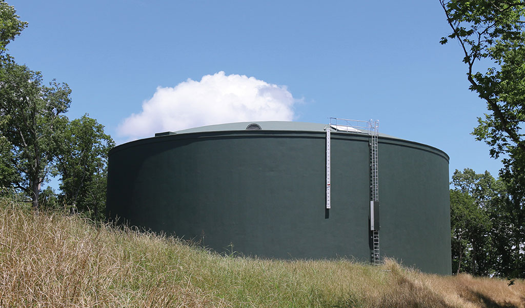 CROM prestressed concrete water storage tanks for fire protection