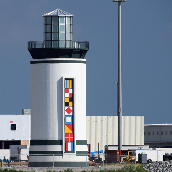 Lighthouse prestressed concrete fire water storage tank