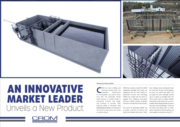 CROM² and CROM Squared’s watertight straightwall system has been recognized by Focus Construction