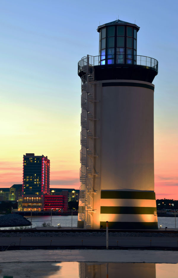 CROM Solutions for architectural treatments and scenescape integration, lighthouse water tank in Gulf Port, Mississippi